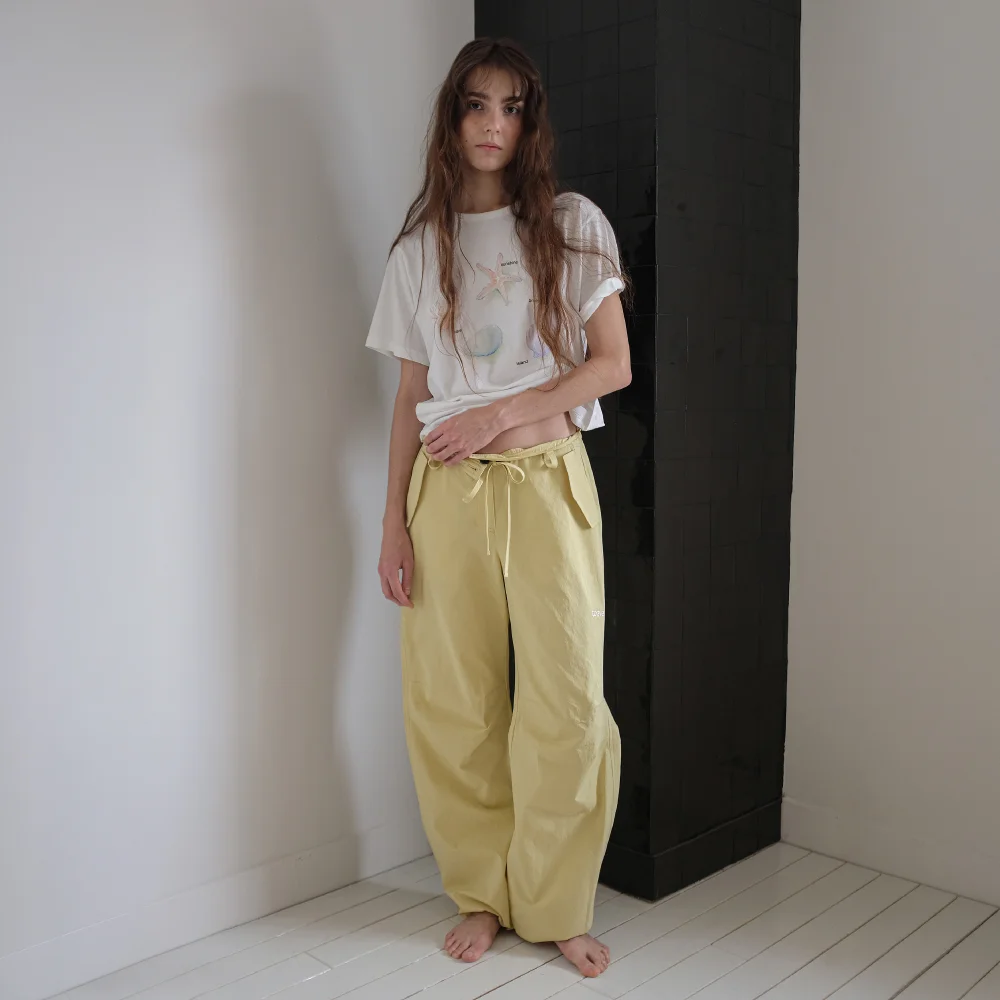 Sunlit Cotton Wide Pants (Yellow)