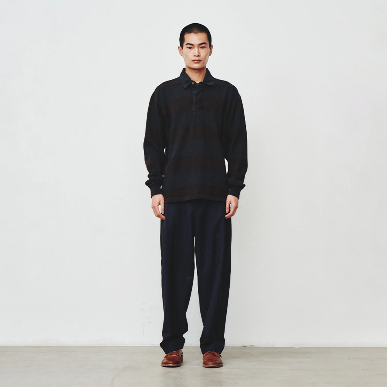 Garment Dyed Rugby Tee_ Faded Charcoal