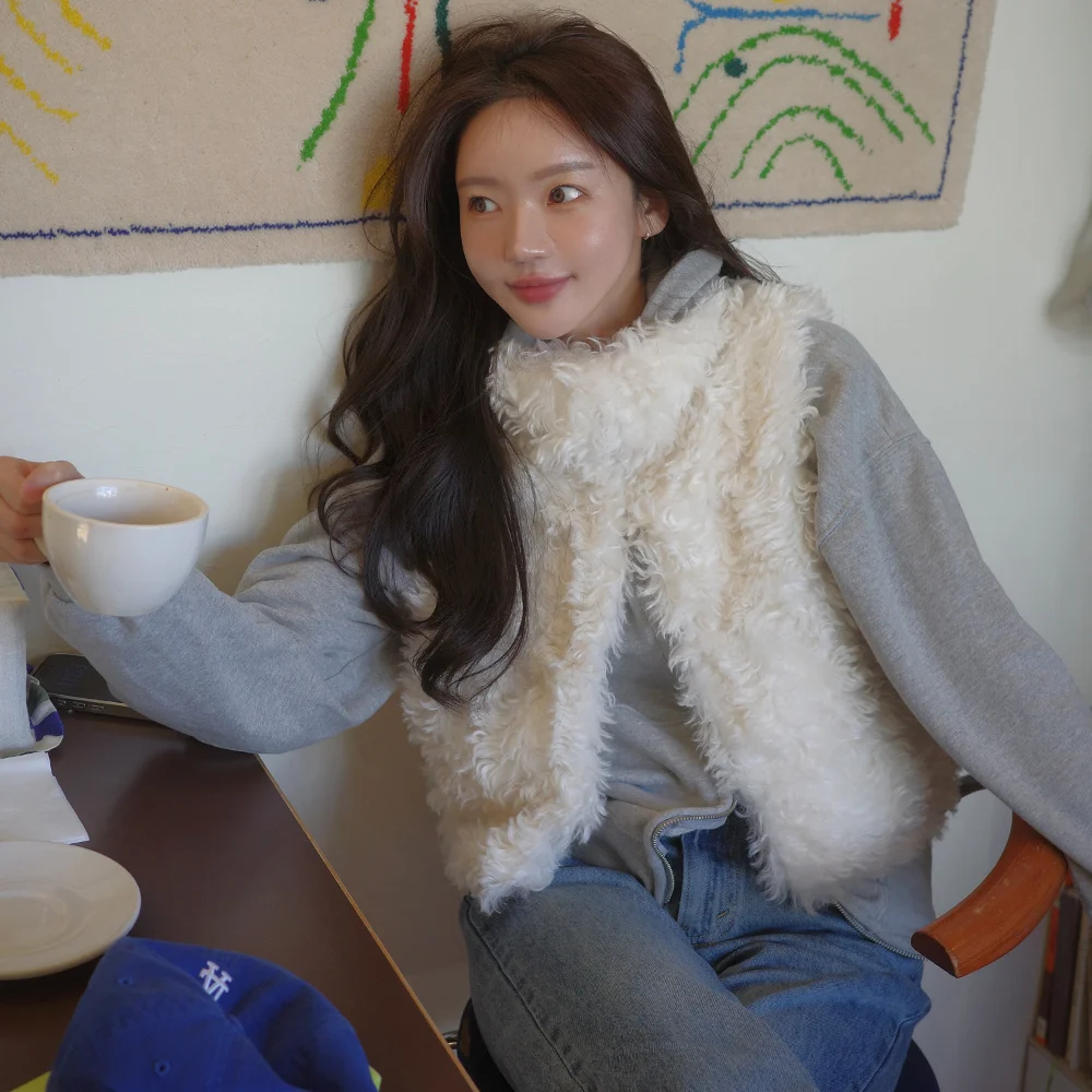 Popo fur vest (ivory)