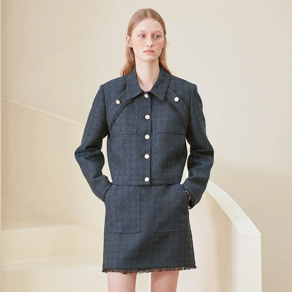 Tweed Line Skirt (2colors)