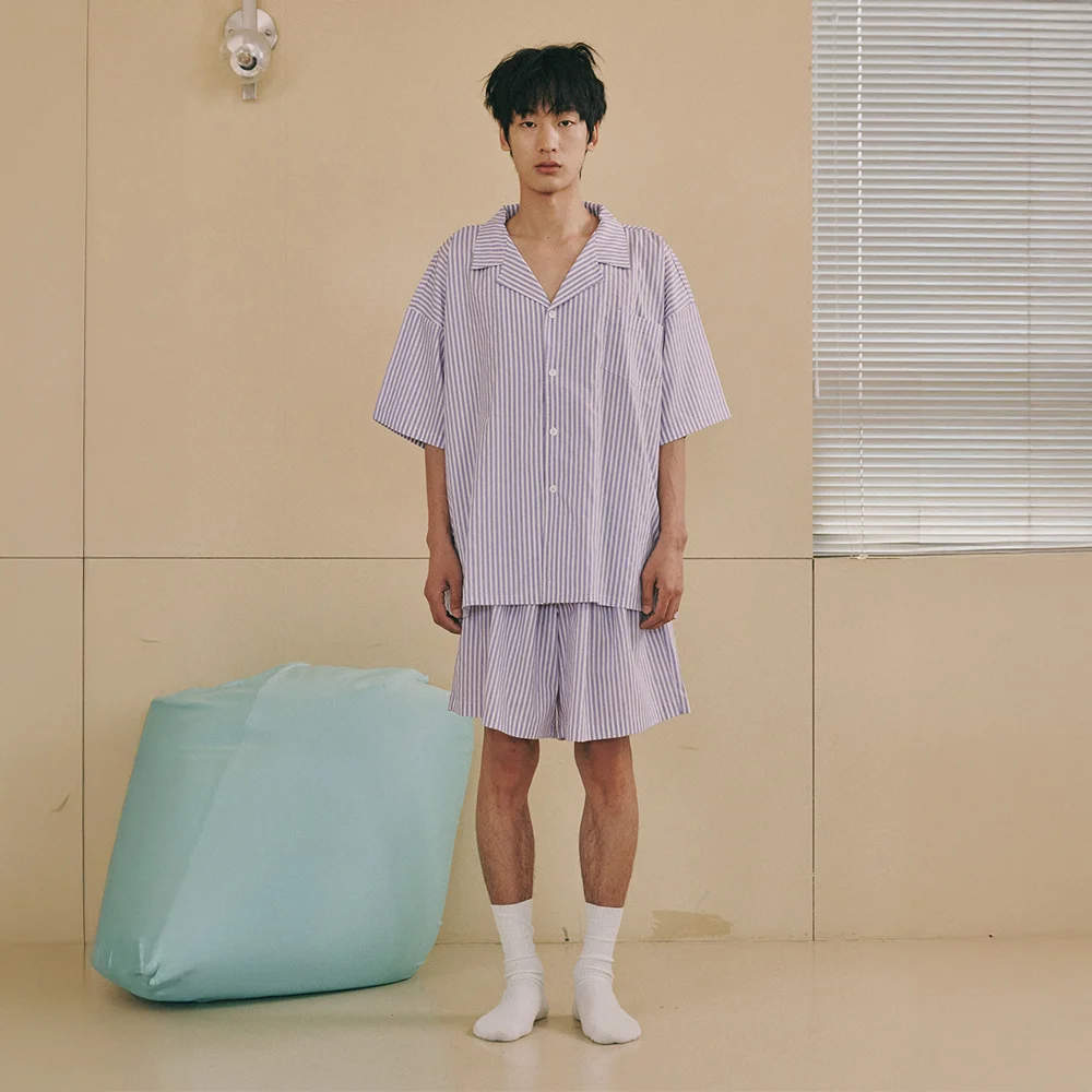 (uni)Residence Salty 條紋 睡衣 薰衣草色