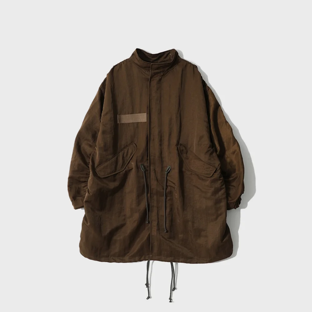 Fuse Crease Nylon Fishtail Parka Brown