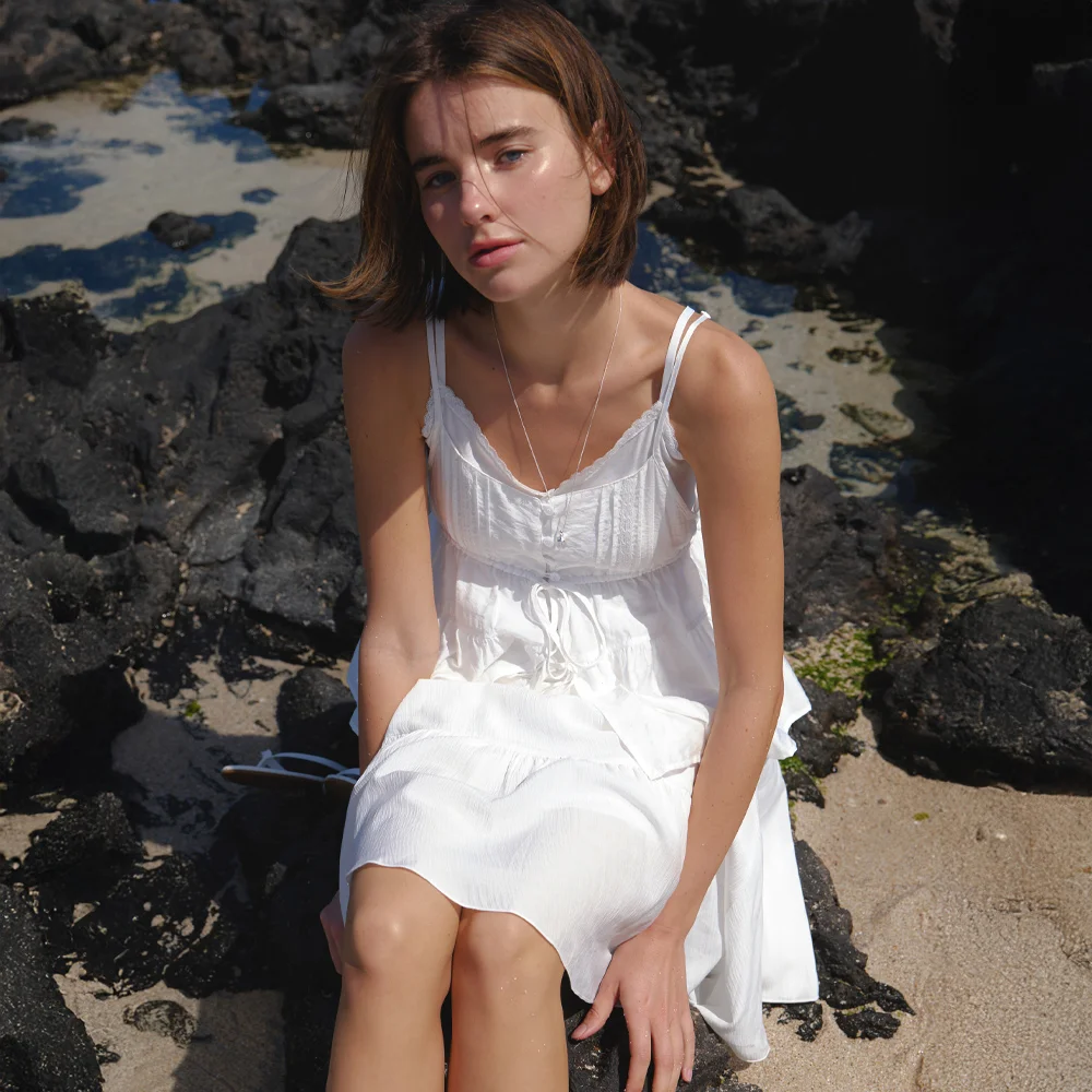 Soop layered sleeveless blouse (white)
