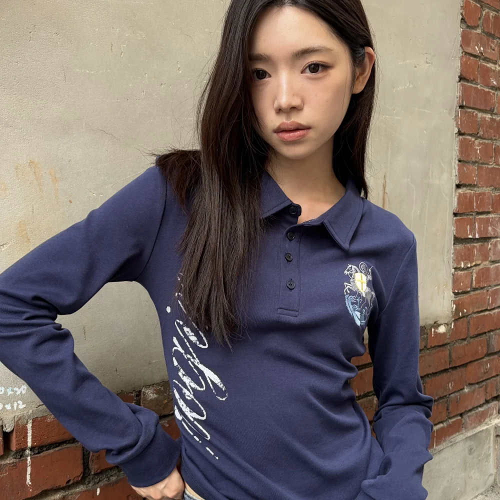 Classic Polo Embroider Long Sleeve Navy