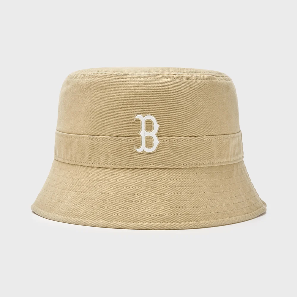 基本款 單點圖案 水洗 漁夫帽 BOS (L.Beige)
