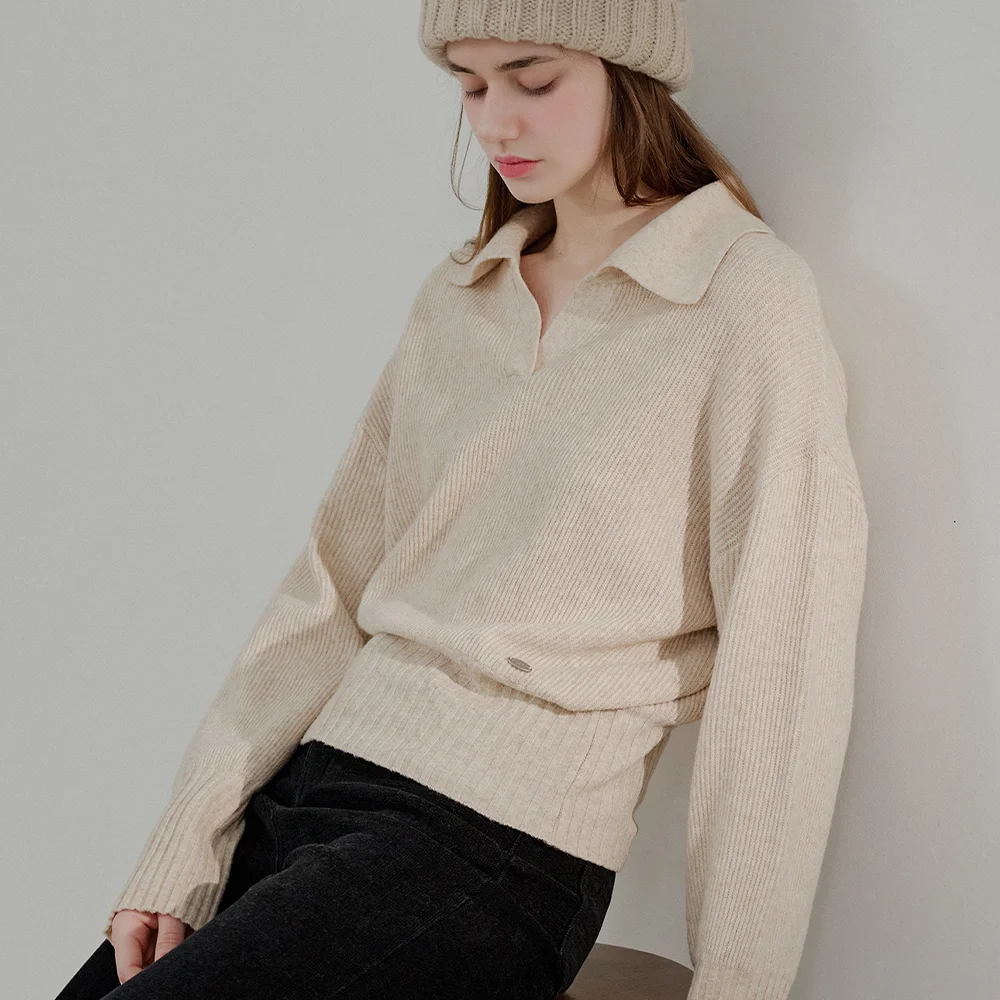 Rib collar knit_4 Colors