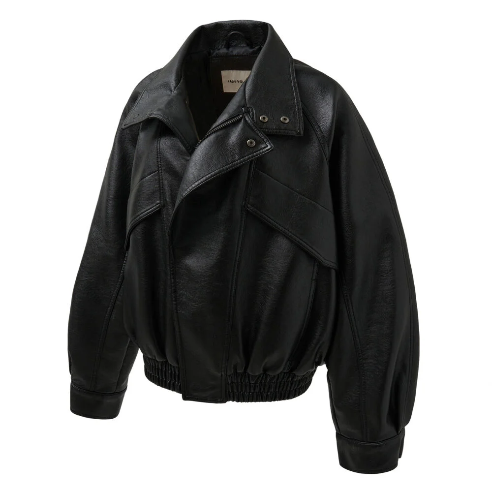 9213 水洗 皮革 外套 (BLACK)