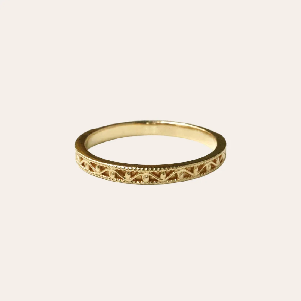 ORNATE RING Ornate 環 波浪 圖案 戒指