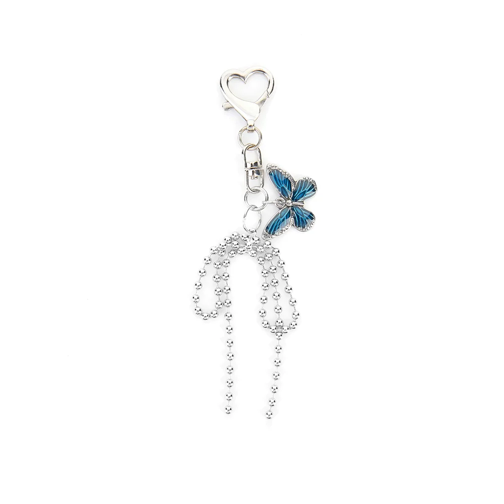 RIBBON BUTTERFLY KEYRING_BLUE SILVER