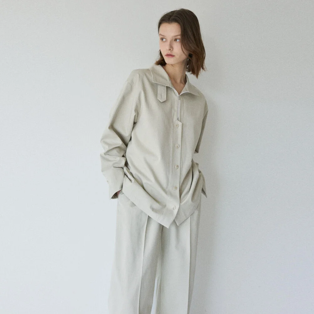 LM TENCEL WIDE SLACKS(BEIGE)