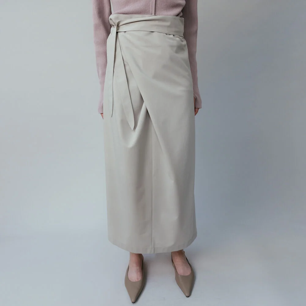 Wrap Tie Draped Maxi Skirt SW6SS680-91