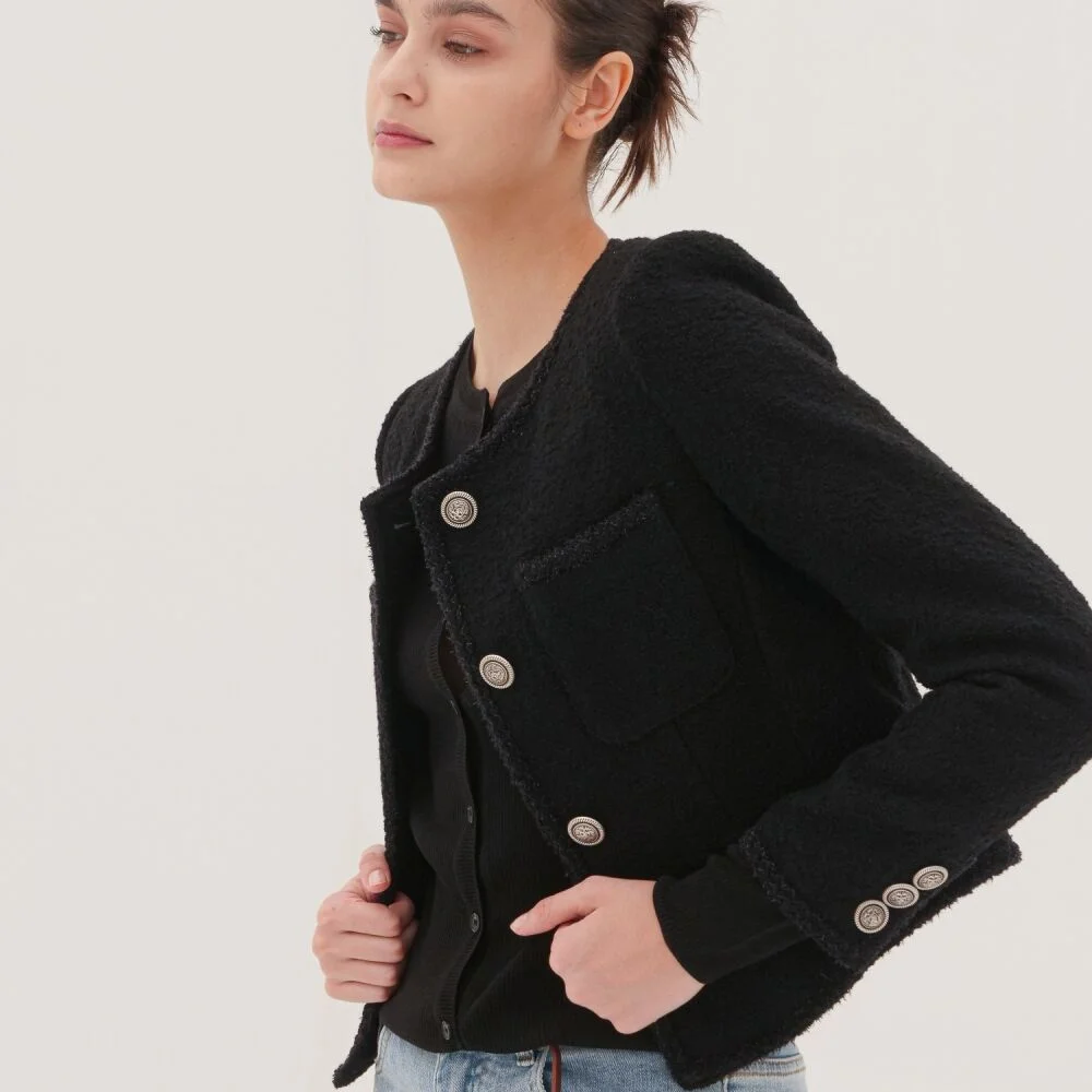 Alpaca Tweed Jacket _Black