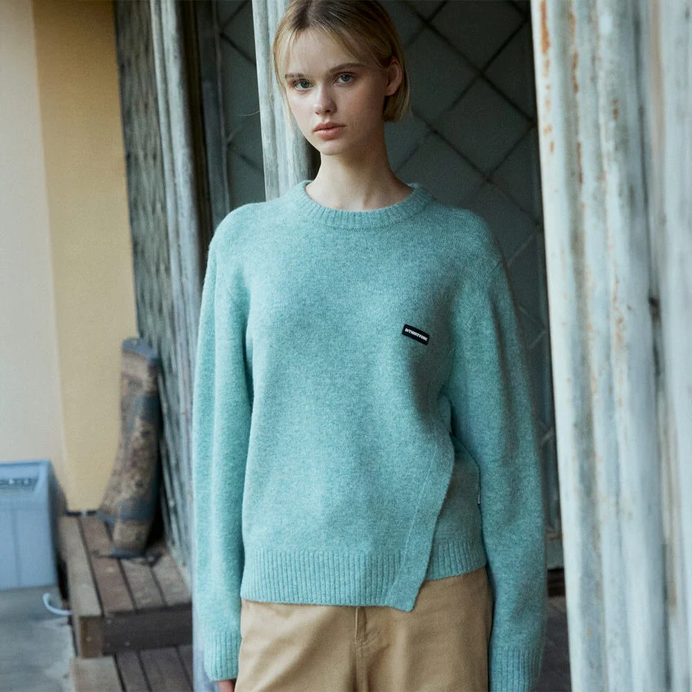 Twisted Line Crewneck Sweater (GREEN)