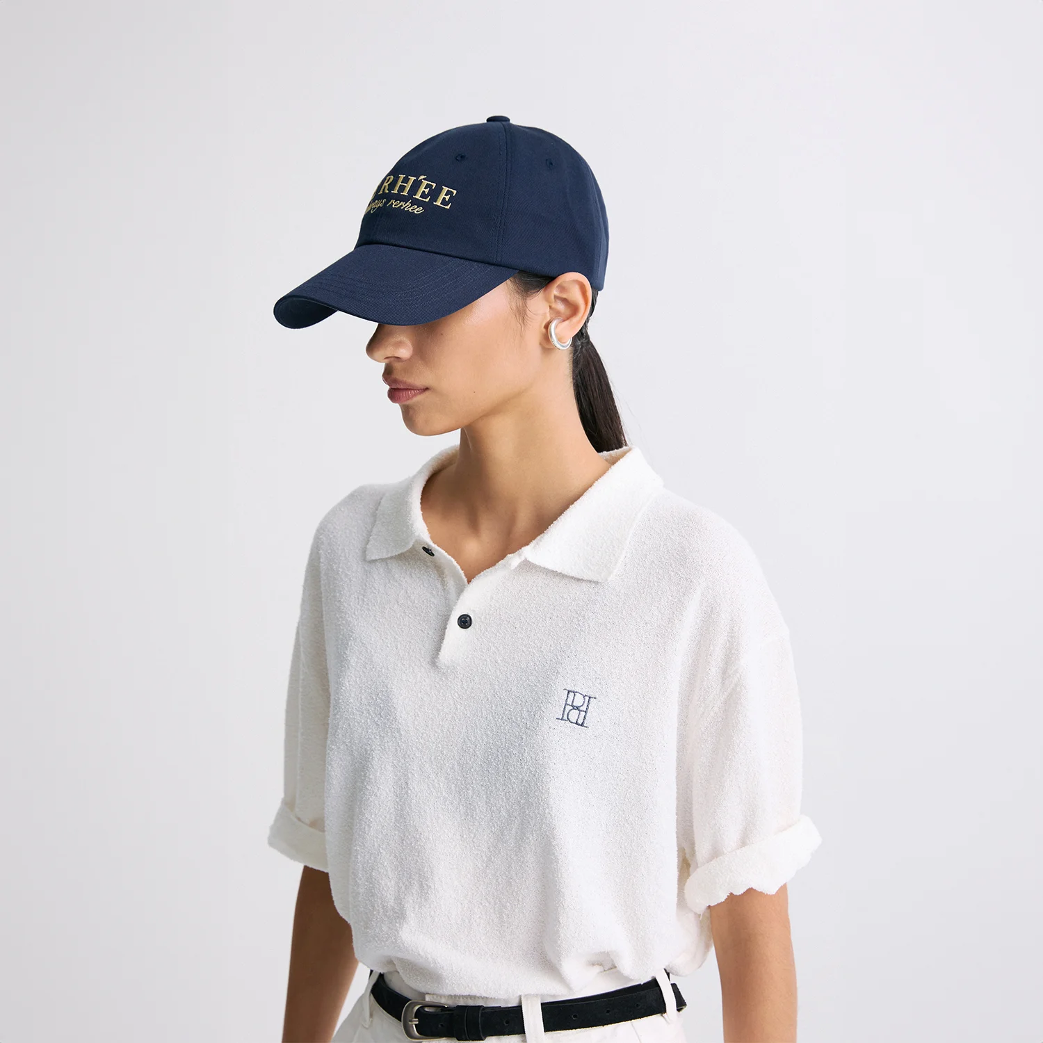 EMBROIDERED LOGO CAP NAVY