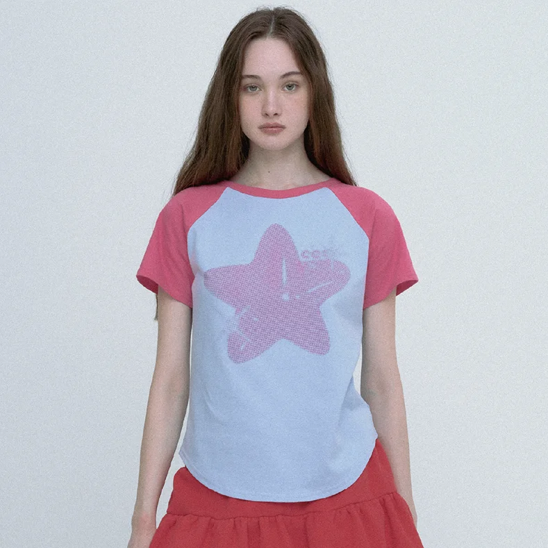 STAR RAGLAN T-SHIRT (PINK)