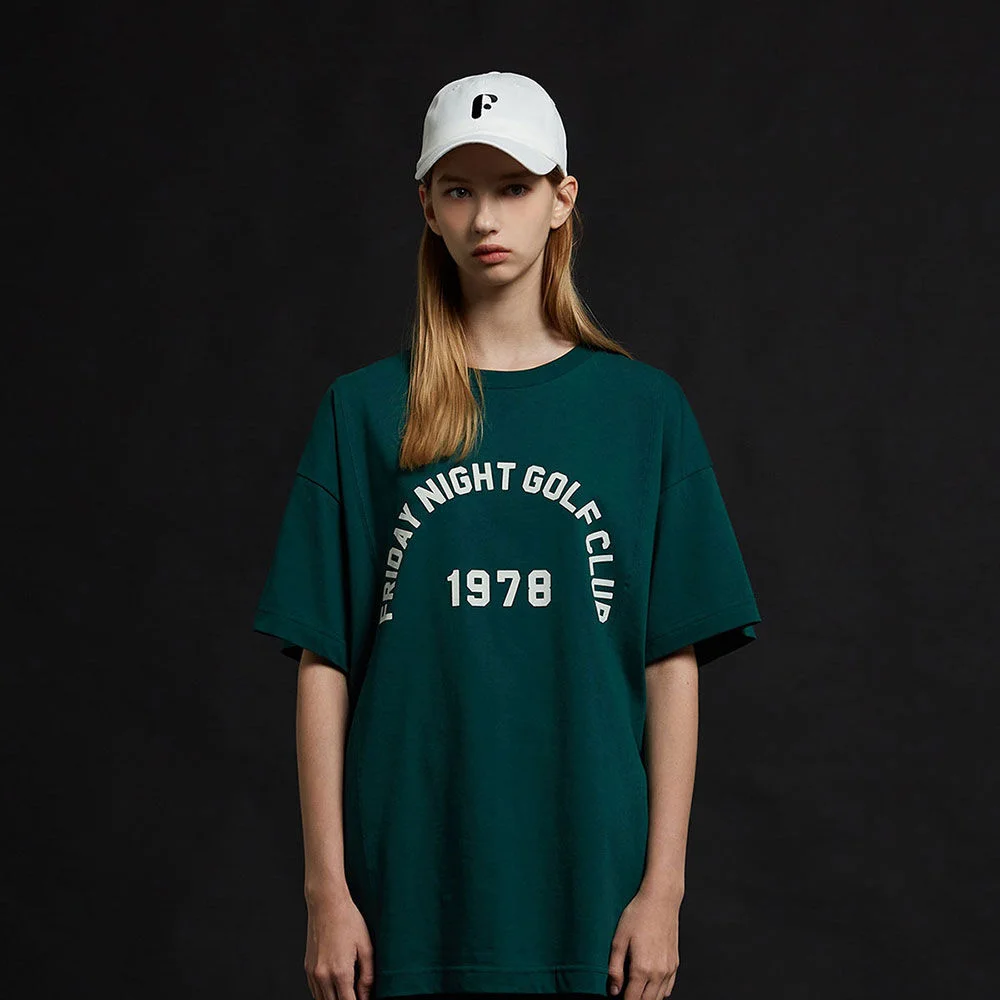 ARCH LOGO FLOCKING SHORT SLEEVE TEE_WOMEN(GREEN)