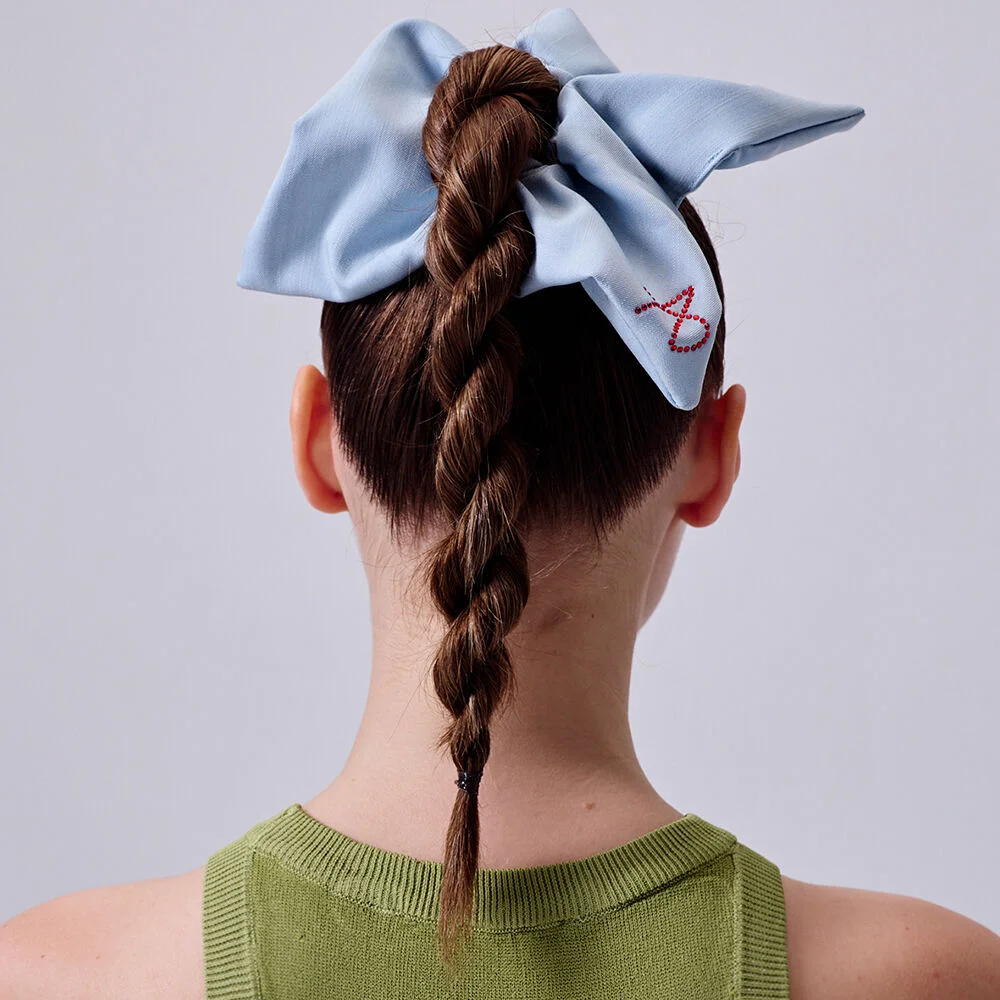 Denim Square Scrunchie / Light Blue