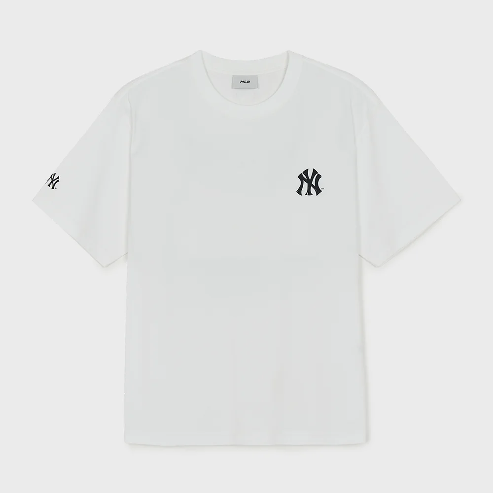 基本款 街頭 背後字母 寬鬆版型 短袖 T恤 NY (White)