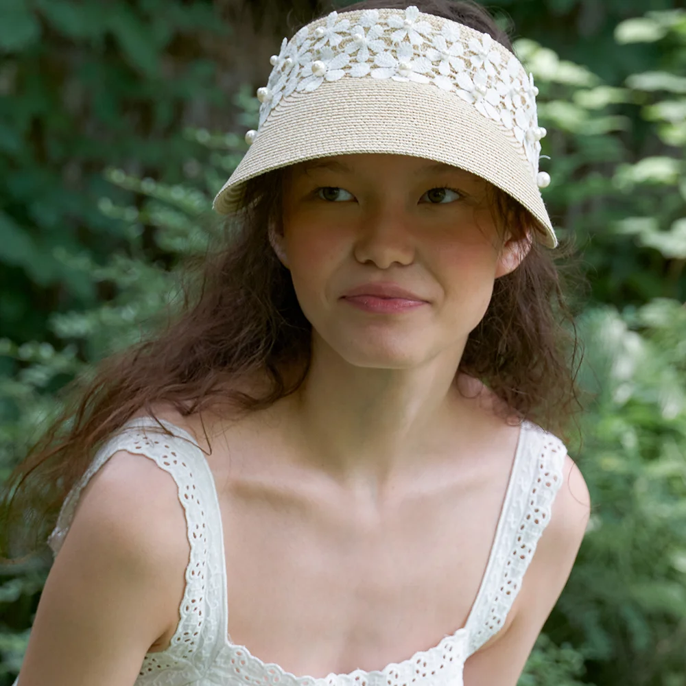 Lace beads point sunvisor_3color HA053