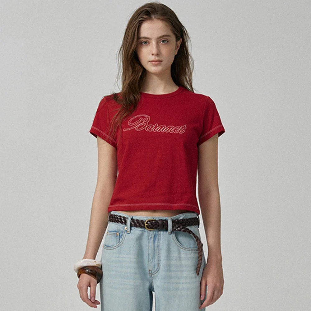 Diana Chain Stitch Logo T-Shirt_Red