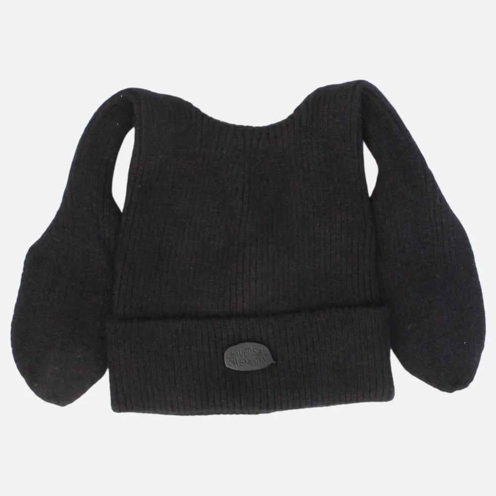 Rabbit Short Ear Black Beanie 兔耳冷帽