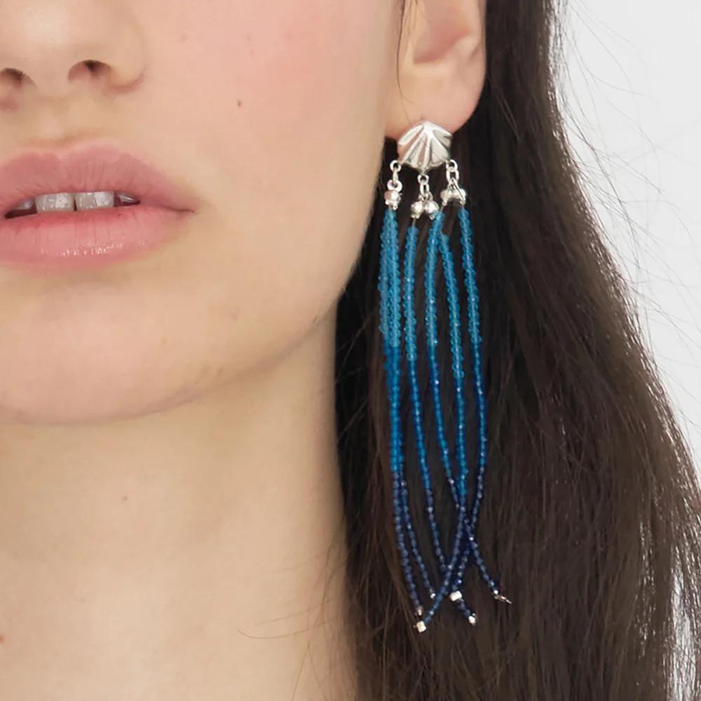 Aqua Shell Drop Earring