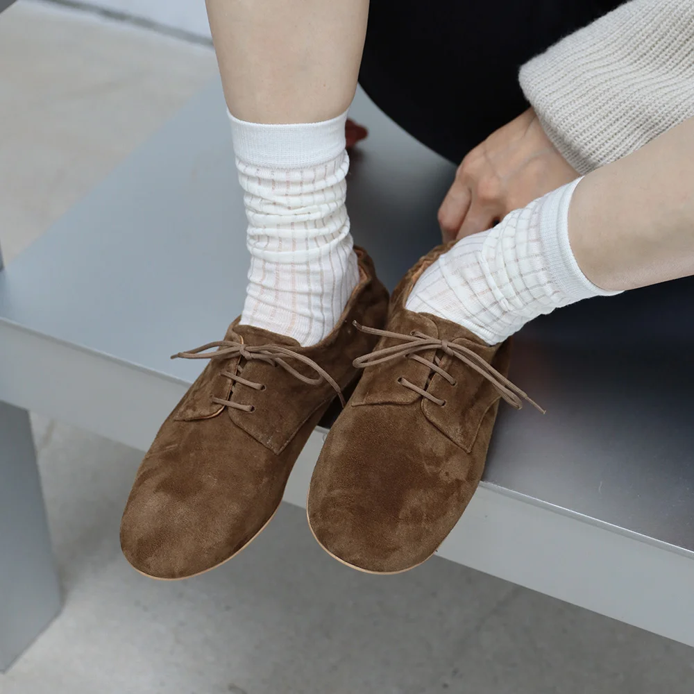 Gathered Slim Flat_26539_camel