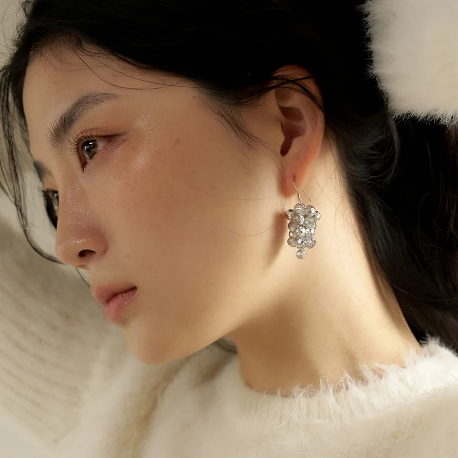 raspberry earring - silver