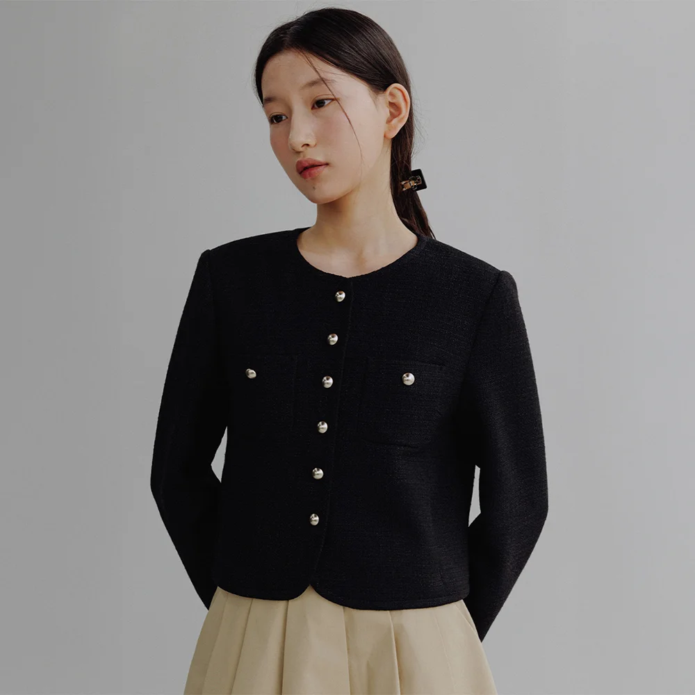 MOI TWEED JACKET_BLACK
