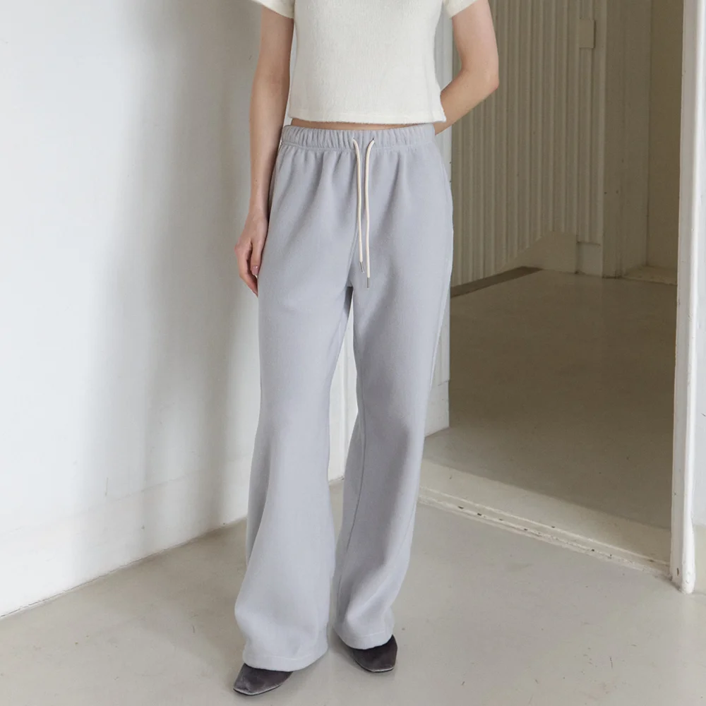 fleece easy pants - misty blue gray
