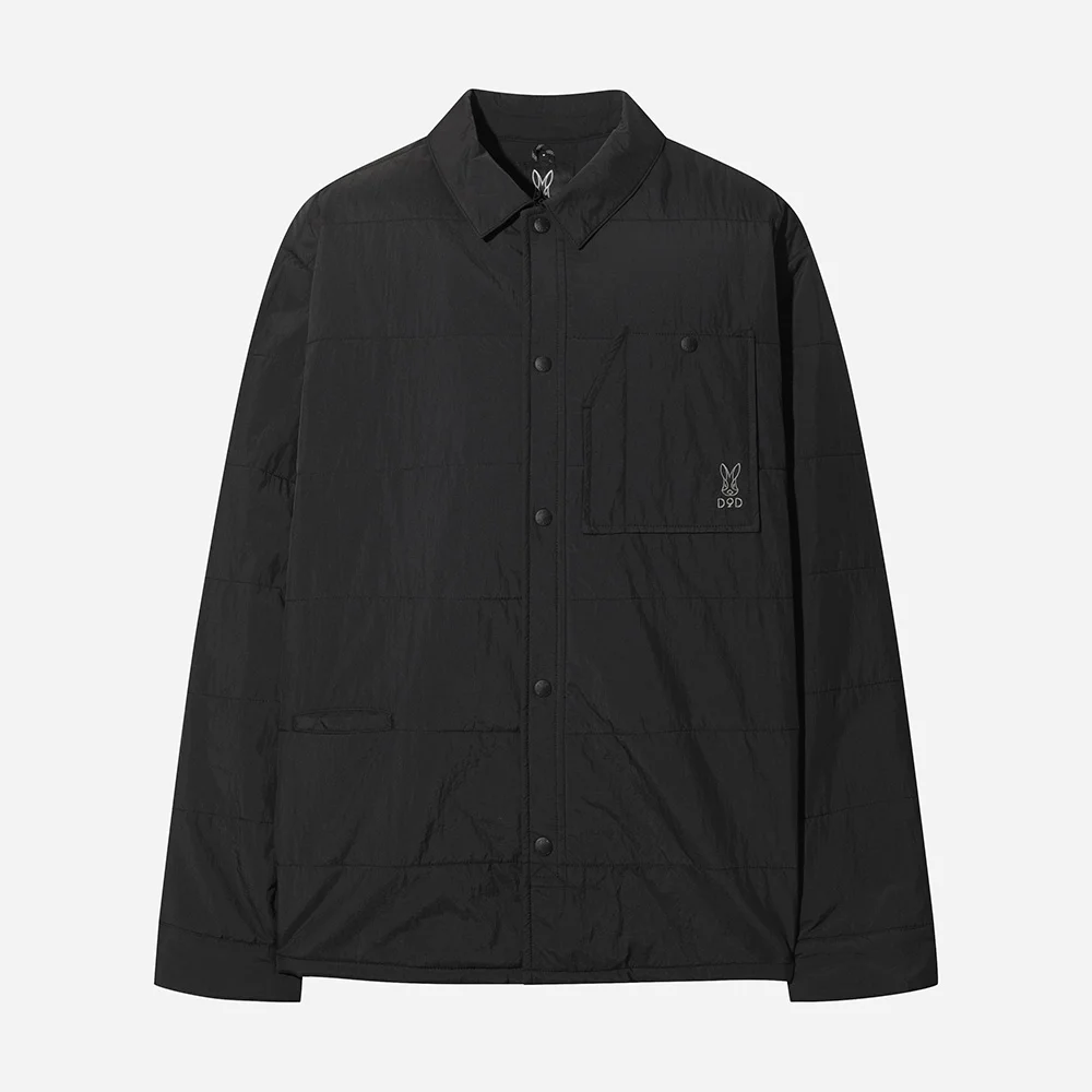 搖粒絨 內裡 絎縫 襯衫外套(BLACK)