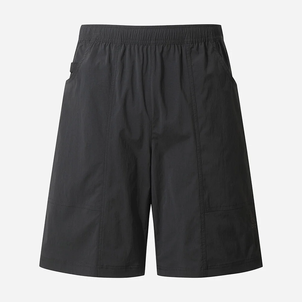 自然 鬆緊帶 舒適 口袋 短褲(BLACK)