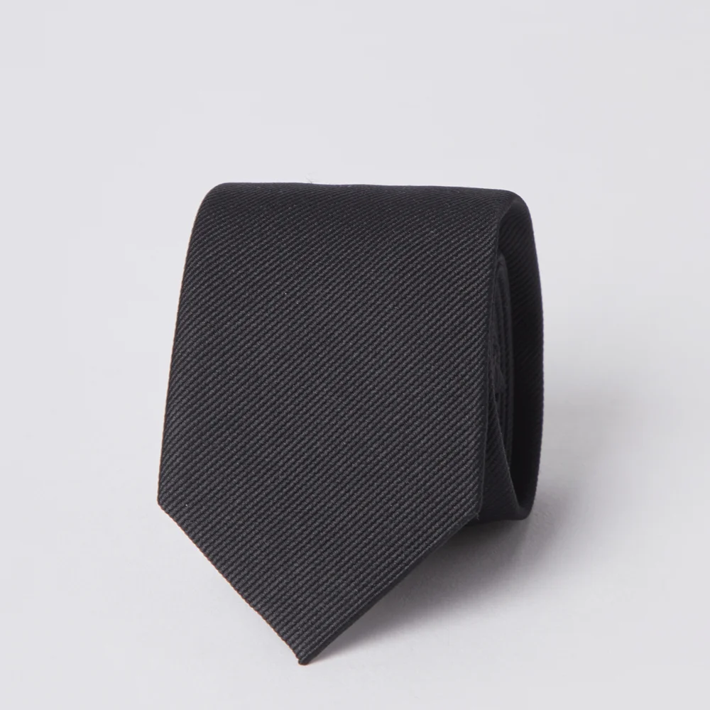SILK SLIM TIE BLACK (247)