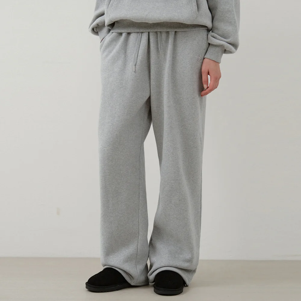W/Soft Pastel Brushed Wide String Sweat Pants_MELANGE GRAY(W25-PT31)