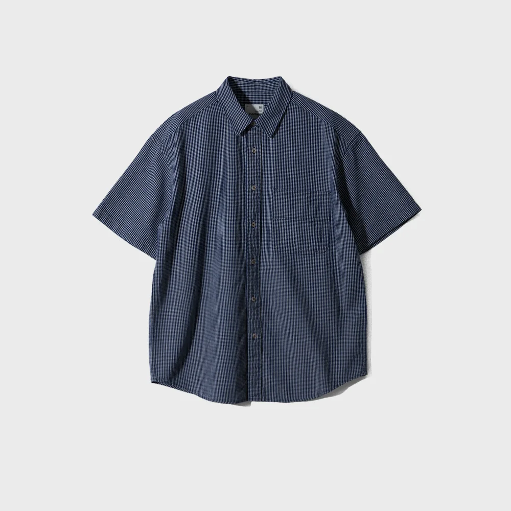 Ophir Denim Check Shirt Navy