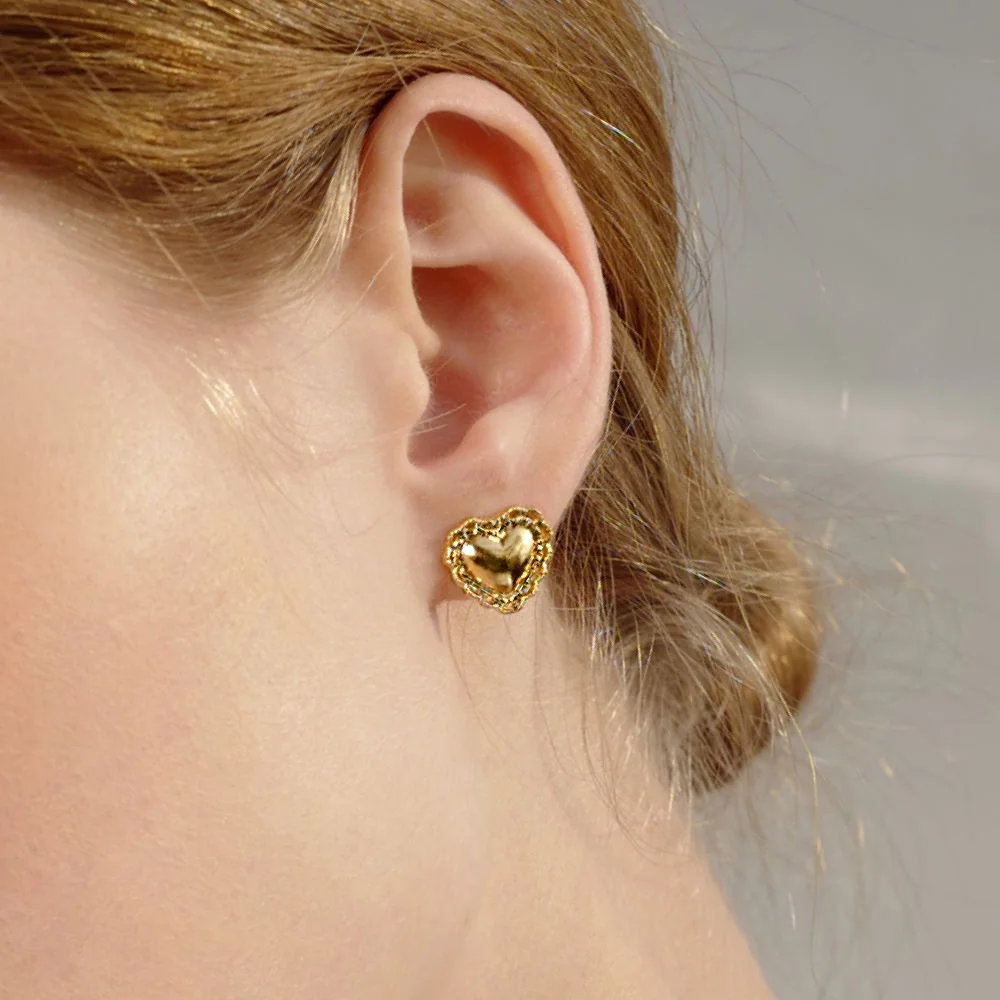 lace full heart earring
