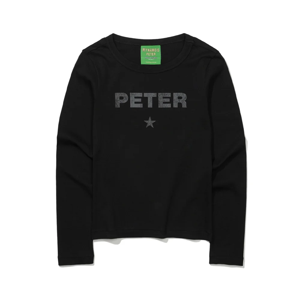 (W) PETER STAR LONG SLEEVE T-SHIRT - BLACK