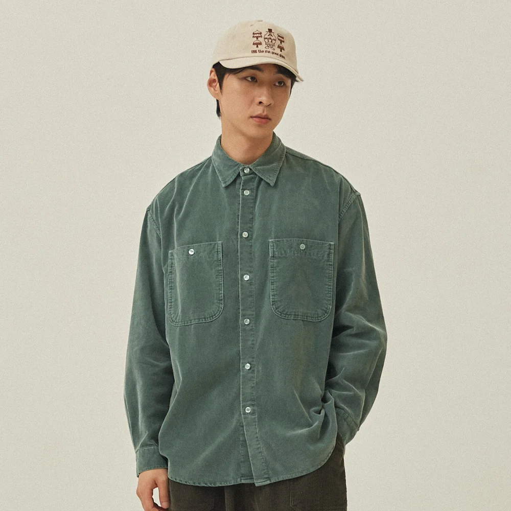 PIGMENT CORDUROY SHIRT(DEEP GREEN)