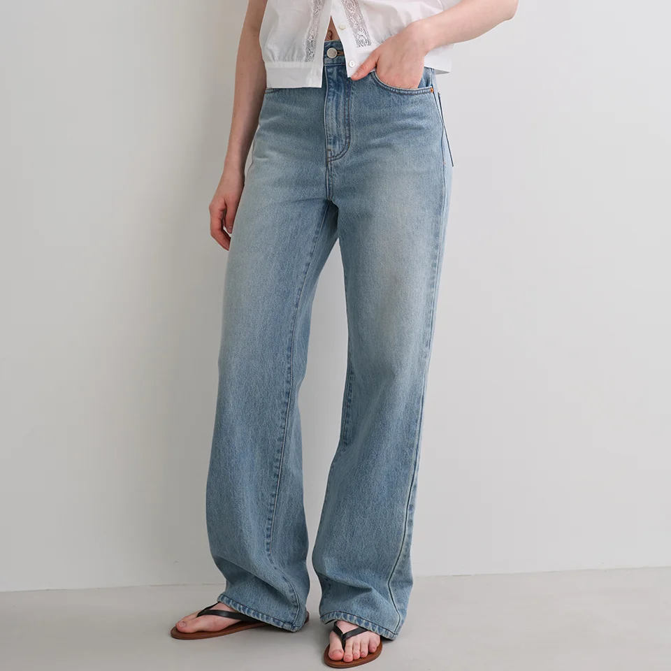 straight denim pants (vintage blue)