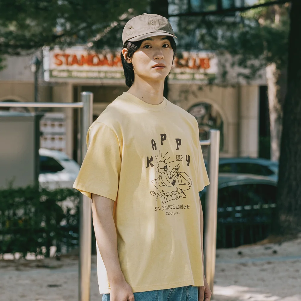 PIGMENT SUNNY SIDER HALF T-SHIRT (YELLOW)