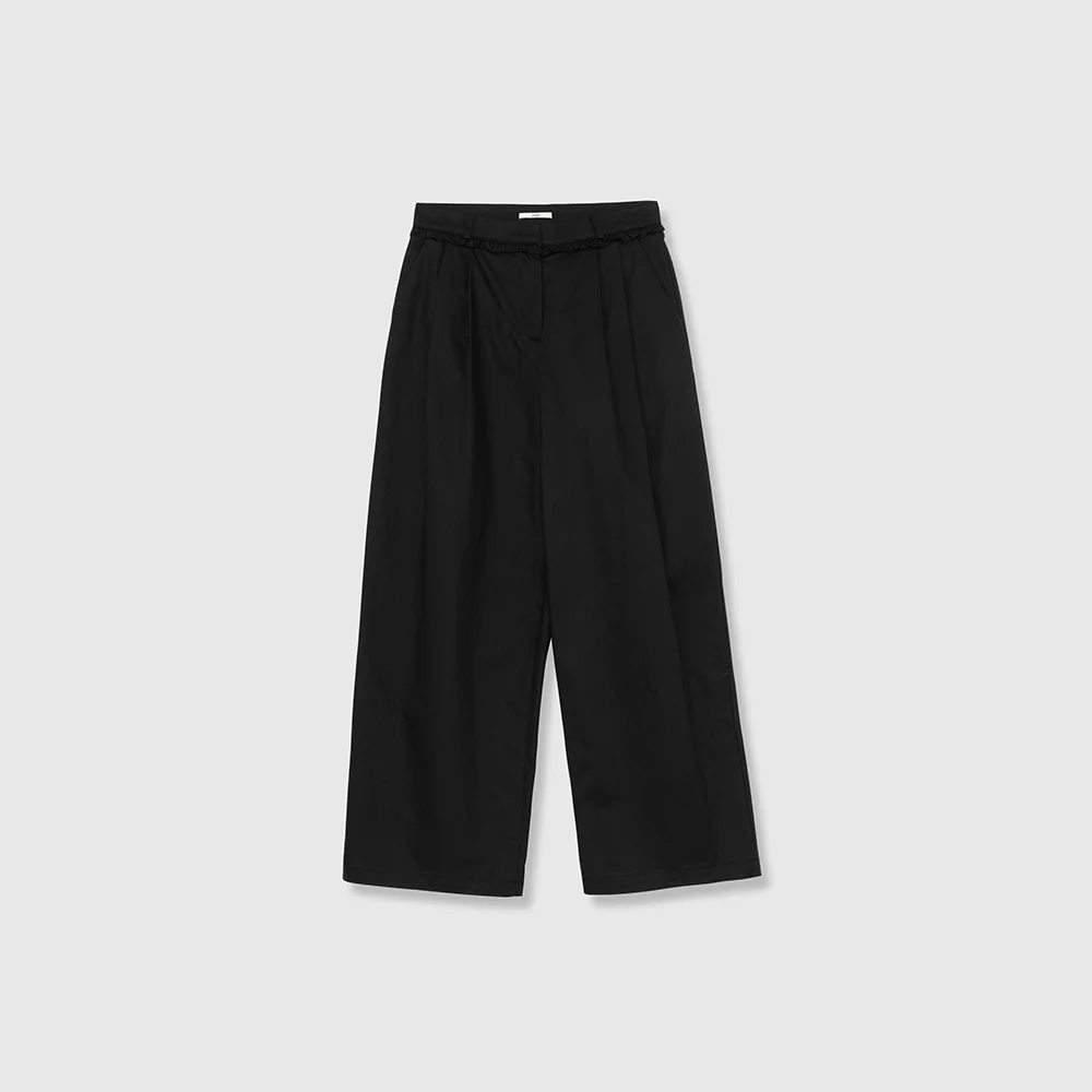 Ripple frill pants (Black)