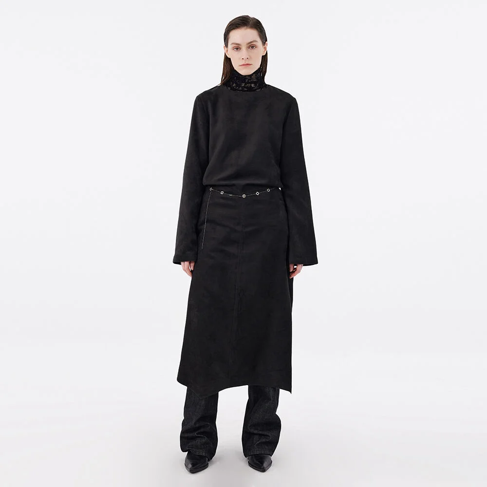 Asymmetric Maxi Dress - Black