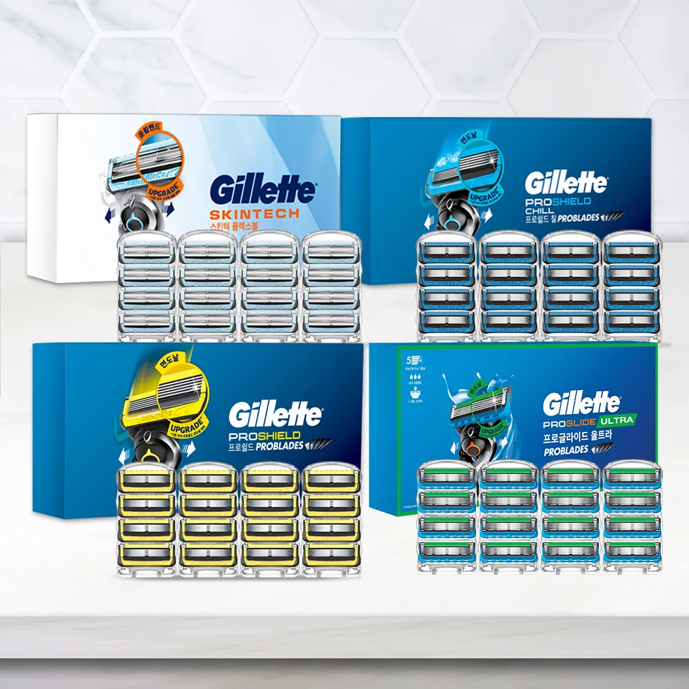 Gillette 剃鬚刀片 16入 (Skin Tech/黃色/Chill/超強)