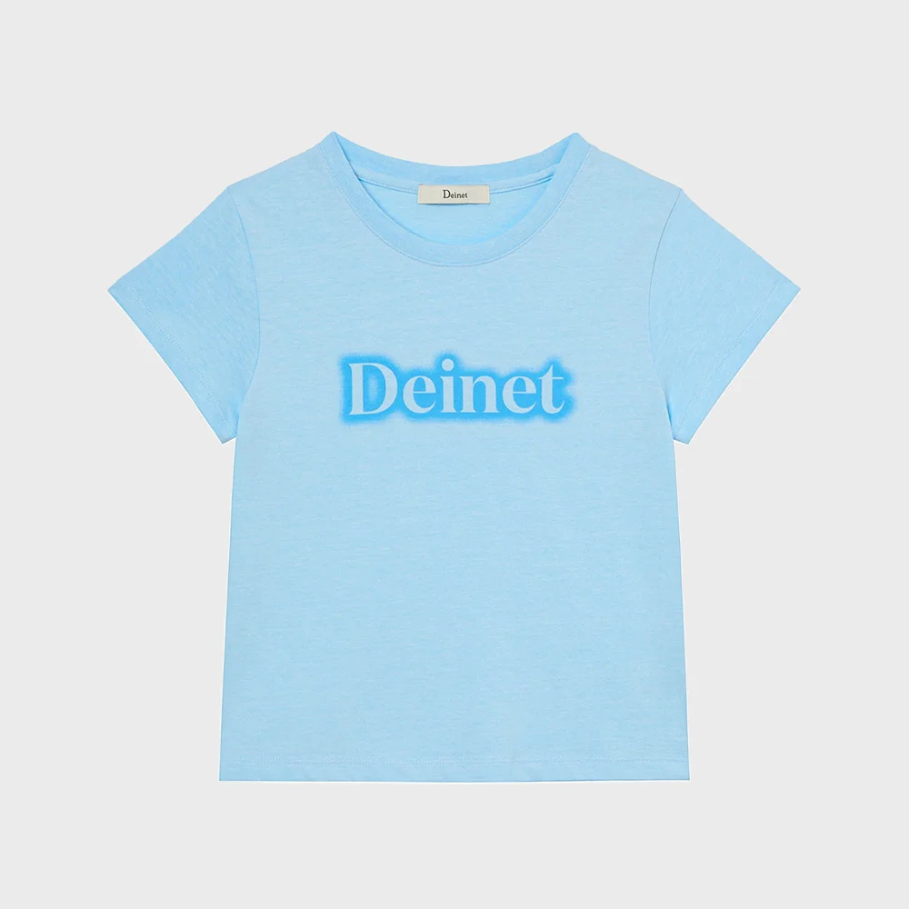 SPRAY LOGO PIGMENT T-SHIRT IN SKY BLUE