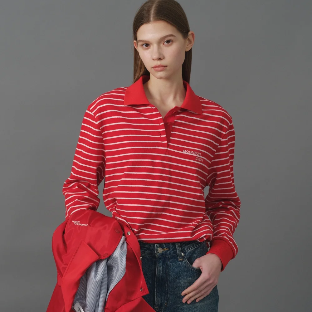 M.C Stripe PK Shirt / Red Pink