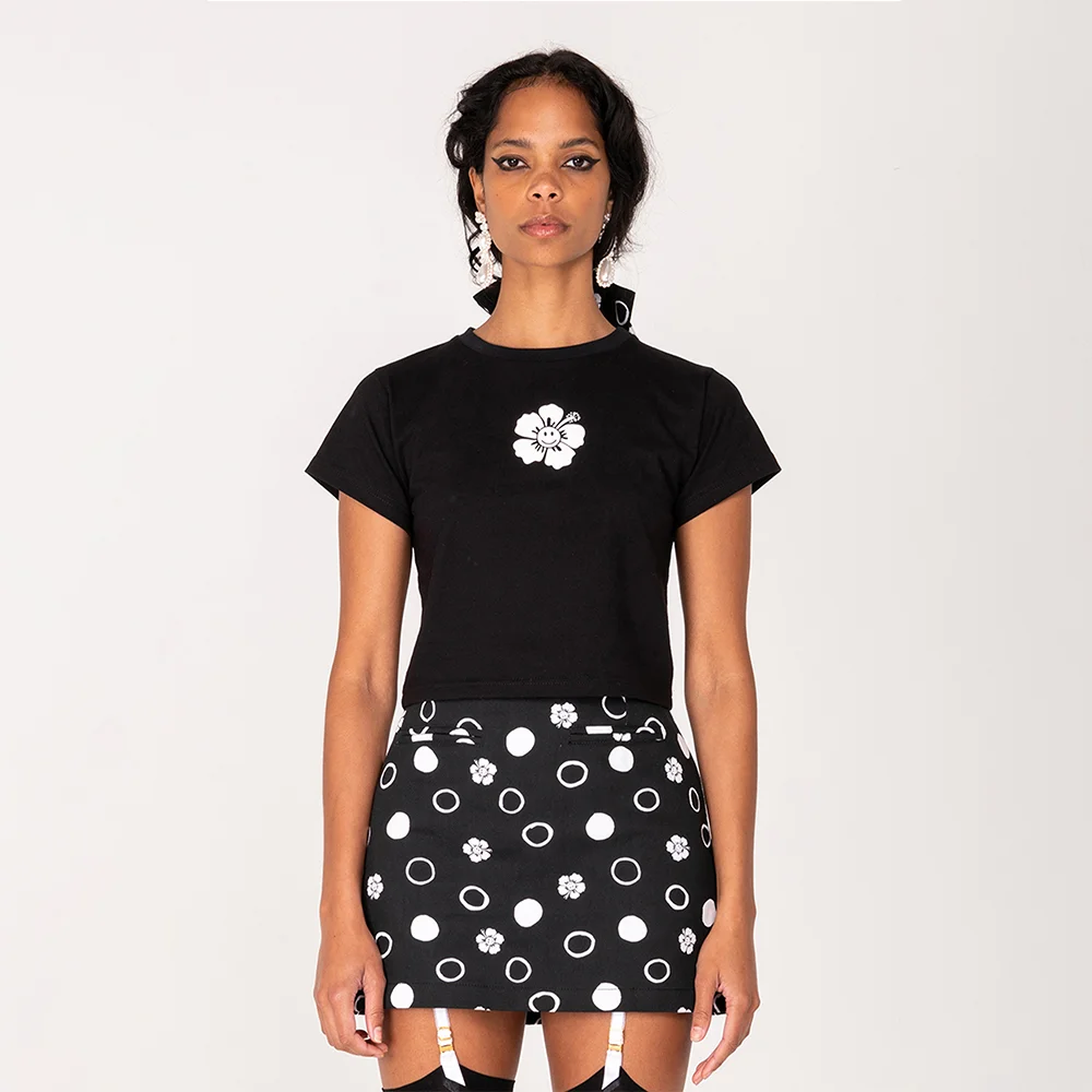 HAPPY HIBISCUS BABY TEE (BLACK)