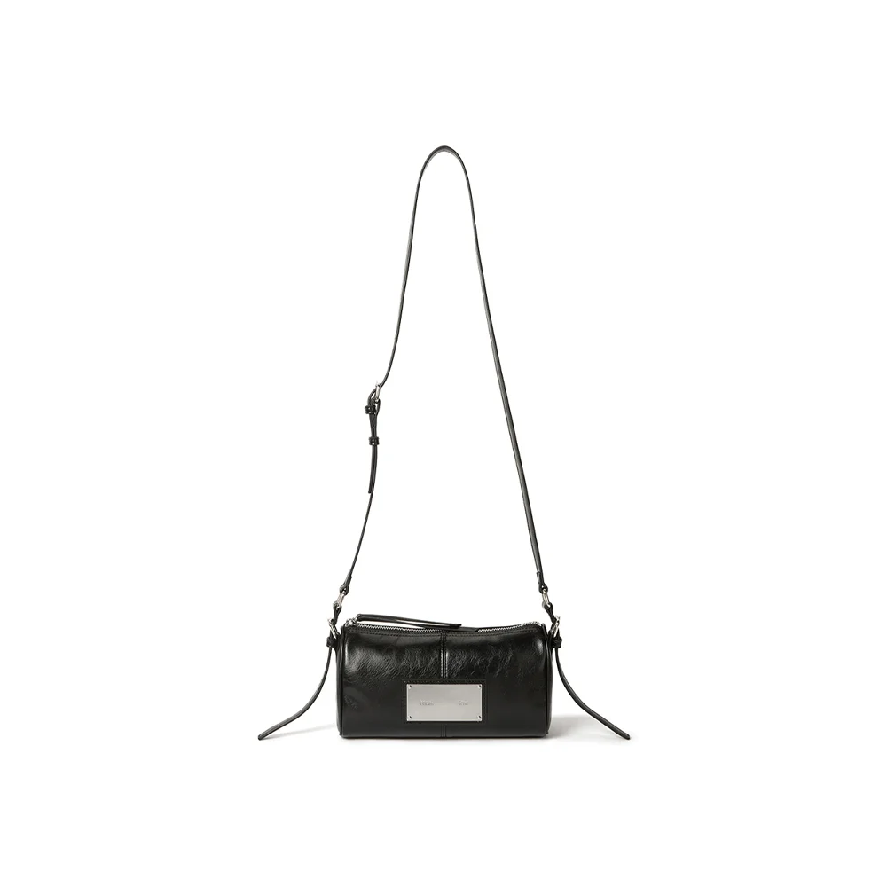 BUCKLE STRAP TWO WAY MINI BAG IN BLACK