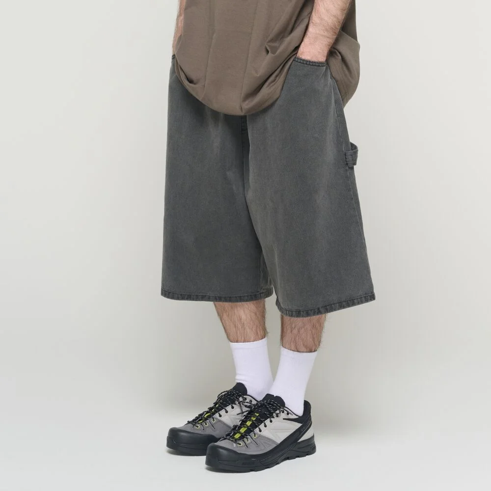 DIRTY WASHED CARPENTER BERMUDA PANTS (CHARCOAL)