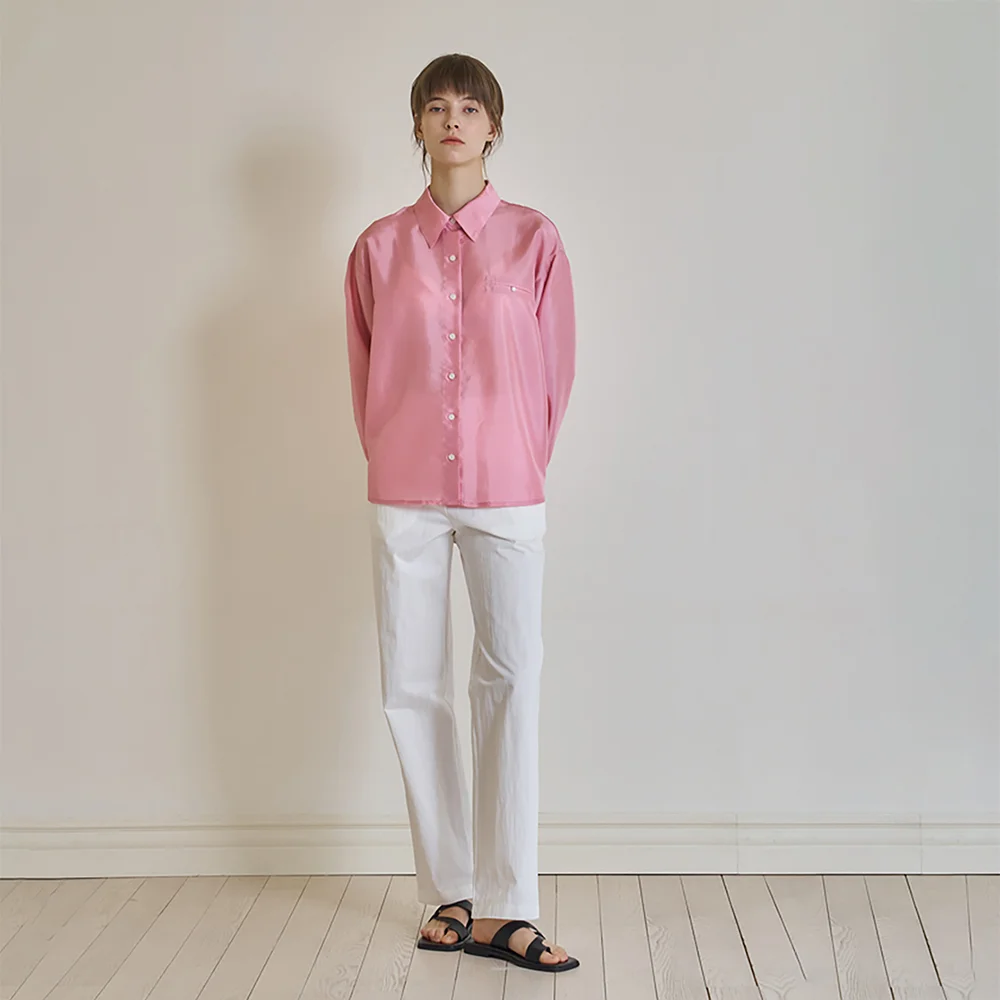 Shine overfit shirt (Pink)