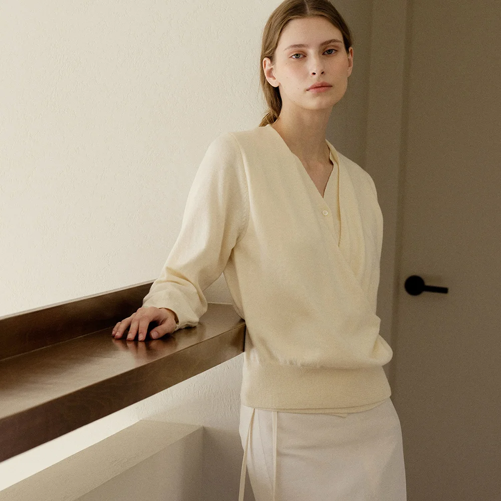 Gudrun Draped Knit Cream